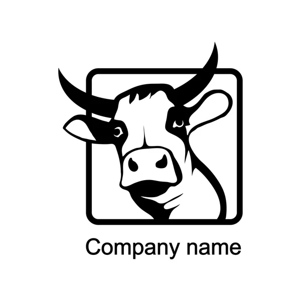 Логотип коровы с местом для названия компании — стоковый вектор