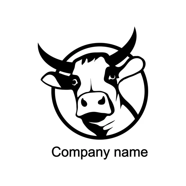 Λογότυπο αγελάδα με τη θέση για το όνομα της εταιρείας — Διανυσματικό Αρχείο