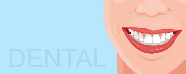 Egészséges fogászati mosoly — Stock Vector