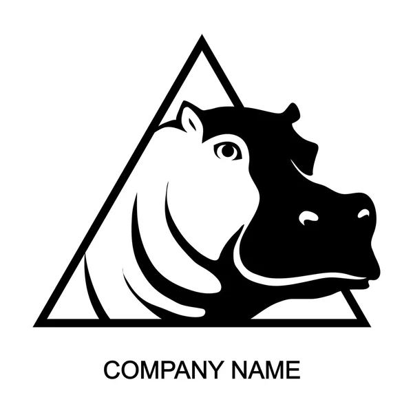 Logo hippopotame avec place pour le nom de l'entreprise — Image vectorielle