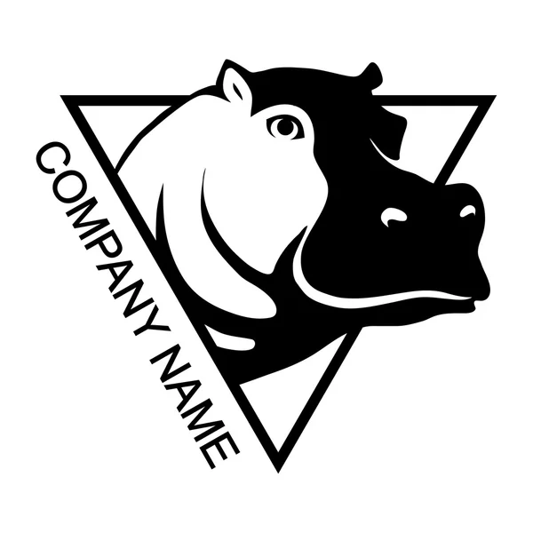 Nijlpaard logo met plaats voor bedrijfsnaam — Stockvector