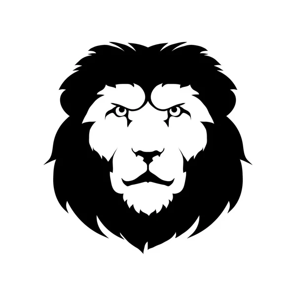 Logo león blanco y negro — Vector de stock