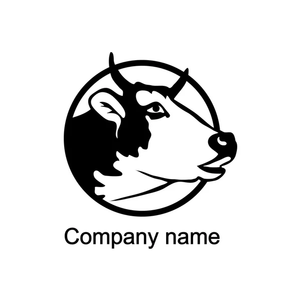 Logo de vache avec place pour le nom de l'entreprise — Image vectorielle