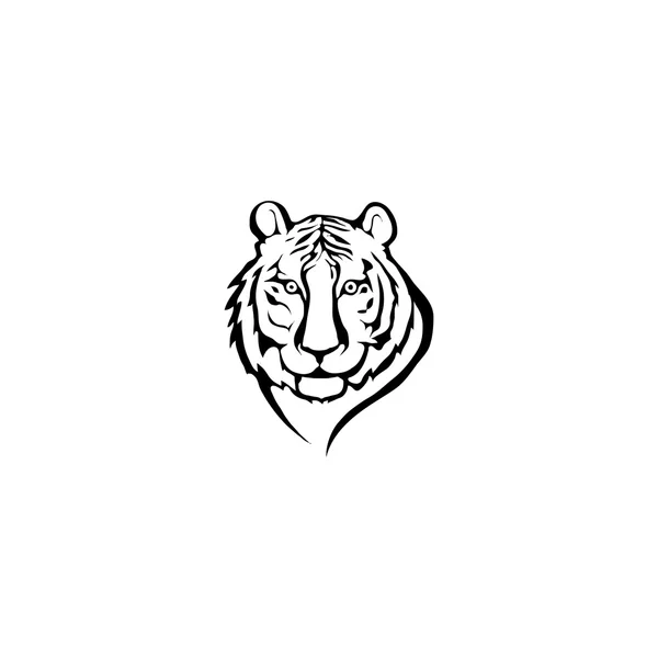 Логотип черно-белого тигра — стоковый вектор