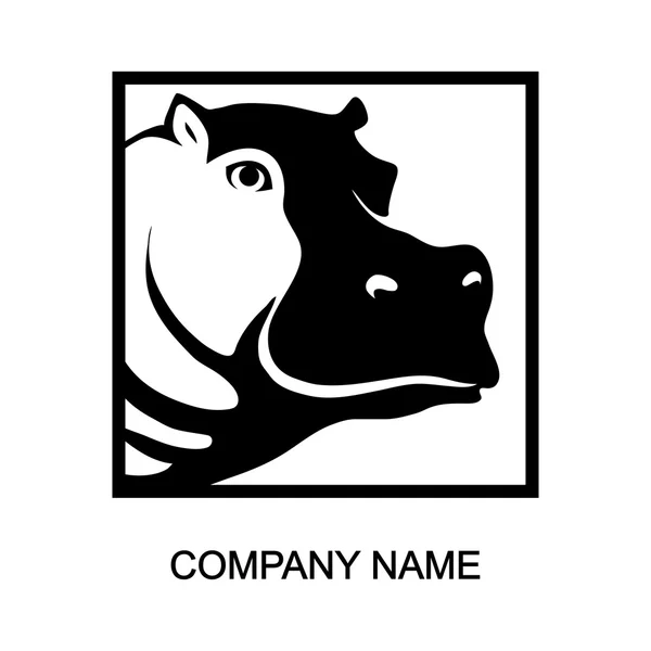 Hipopotam logo z miejscem nazwa firmy — Wektor stockowy