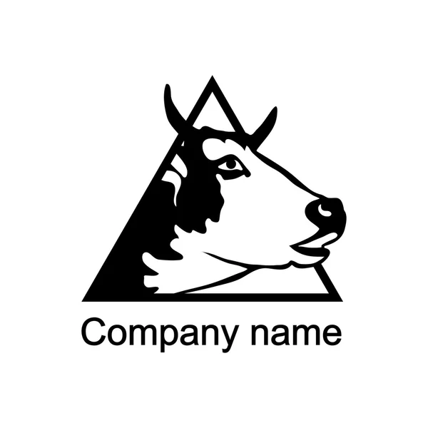 Logotipo da vaca com lugar para o nome da empresa — Vetor de Stock