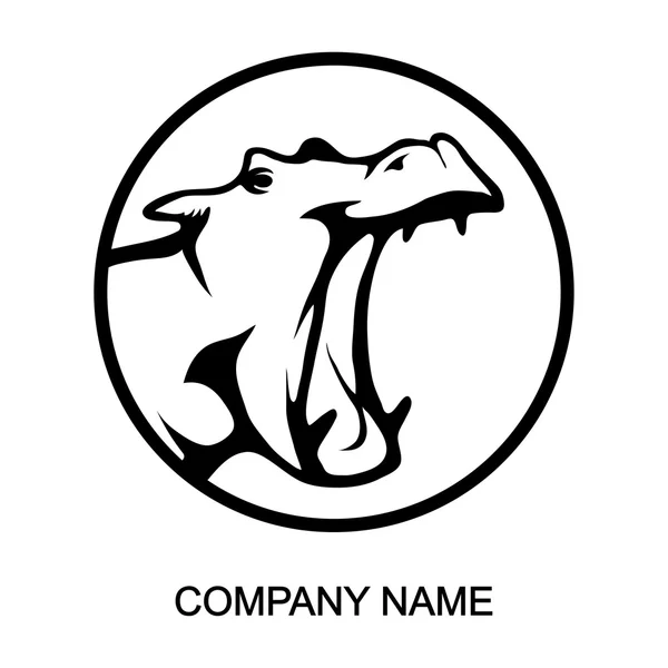 Nilpferd-Logo mit Platz für Firmennamen — Stockvektor