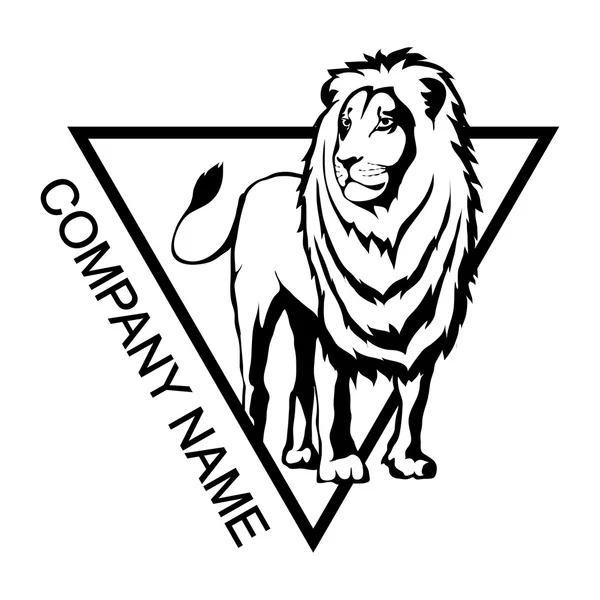 Λιοντάρι λογότυπο με θέση για το όνομα της εταιρείας — Διανυσματικό Αρχείο