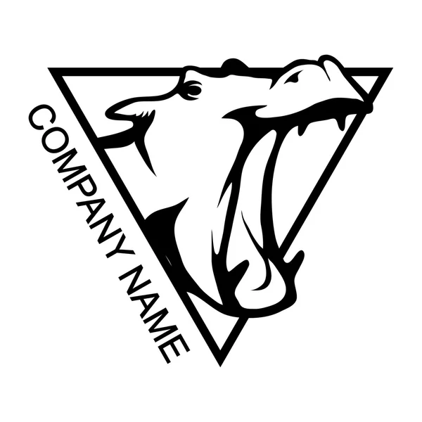 Logo ippopotamo con luogo per il nome dell'azienda — Vettoriale Stock
