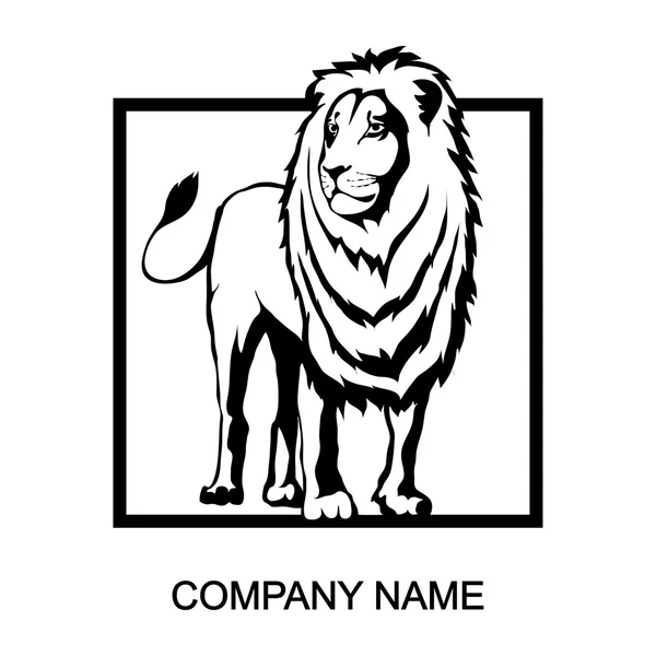 Logotipo do leão com lugar para o nome da empresa — Vetor de Stock
