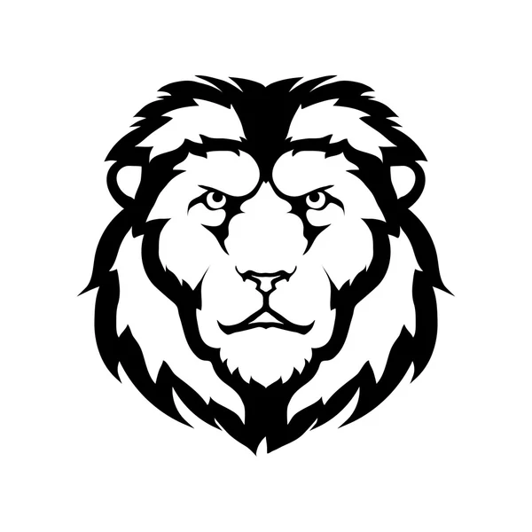 Logo león blanco y negro — Archivo Imágenes Vectoriales