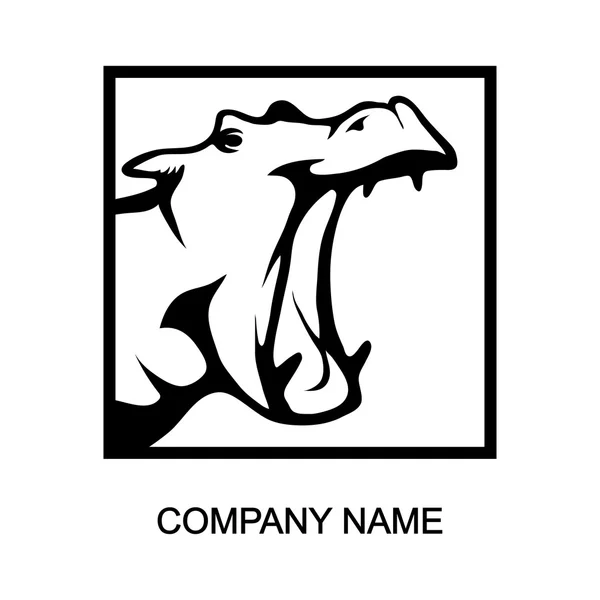 Logotipo hipopótamo con lugar para el nombre de la empresa — Vector de stock