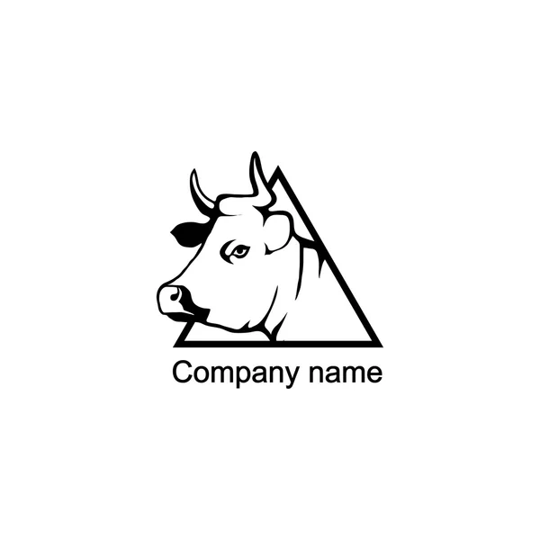 Cow logo with place for company name — Stock Vector