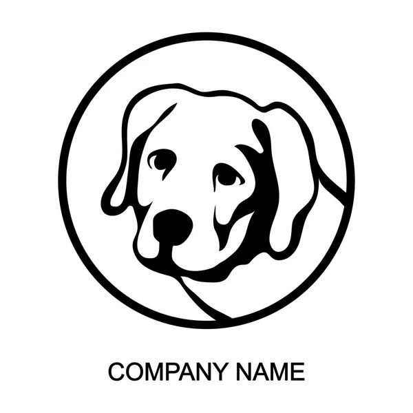 Logo del cane con luogo per il nome dell'azienda — Vettoriale Stock