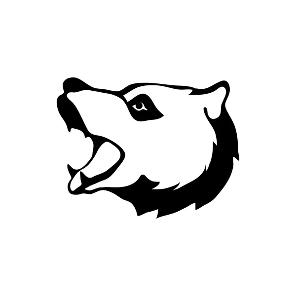 クマの頭を持つロゴ — ストックベクタ