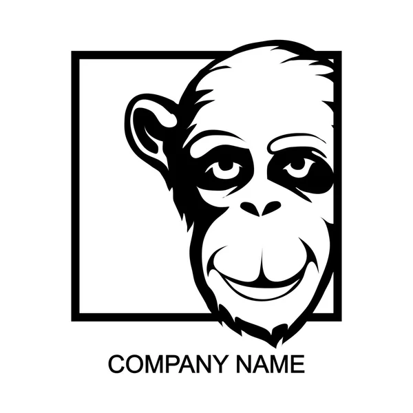 Monkey logo with place for company name — Stock Vector