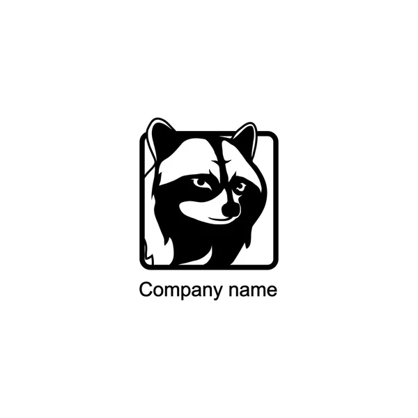 Логотип енота с местом для названия компании — стоковый вектор