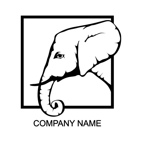 Logotipo del elefante con lugar para el nombre de la empresa — Vector de stock