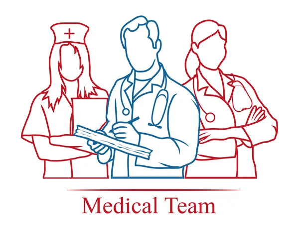 Icona del team medico — Vettoriale Stock