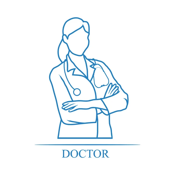 ไอคอนหมอผู้หญิงทางการแพทย์ — ภาพเวกเตอร์สต็อก