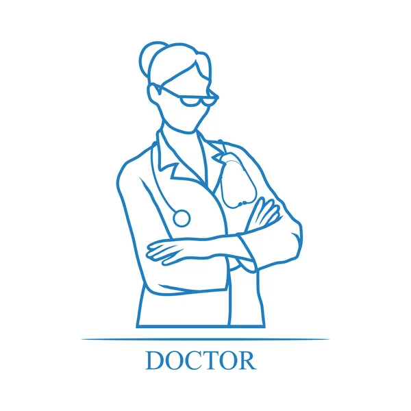 Medico donna icona medico — Vettoriale Stock