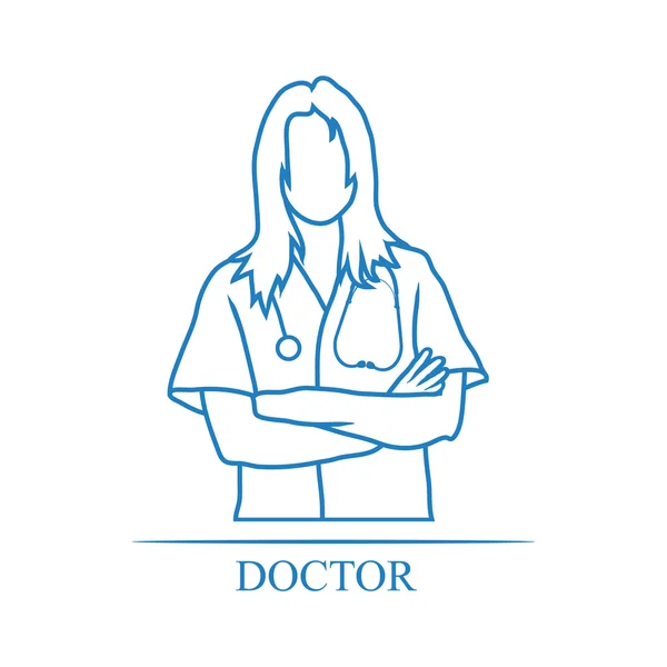 Orvosi nő orvos ikon — Stock Vector