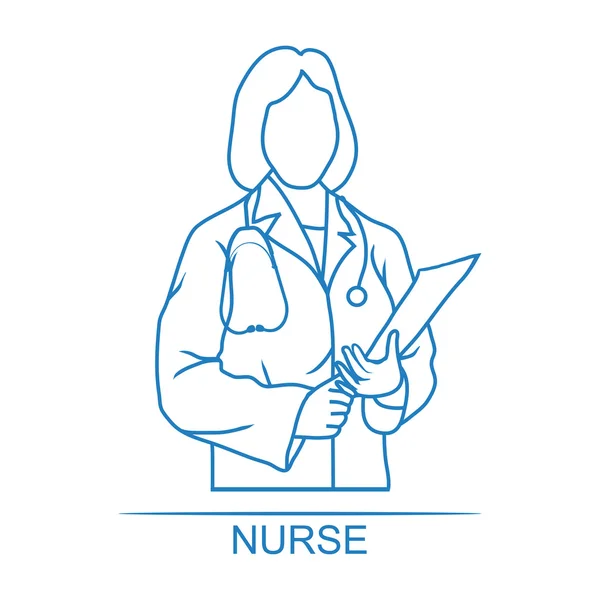 Orvosi nő nővér ikon — Stock Vector