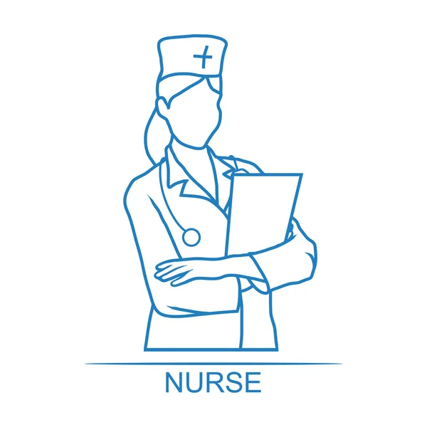 Ícone enfermeira mulher médica — Vetor de Stock