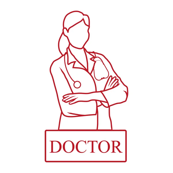 Icono médico mujer médica — Vector de stock