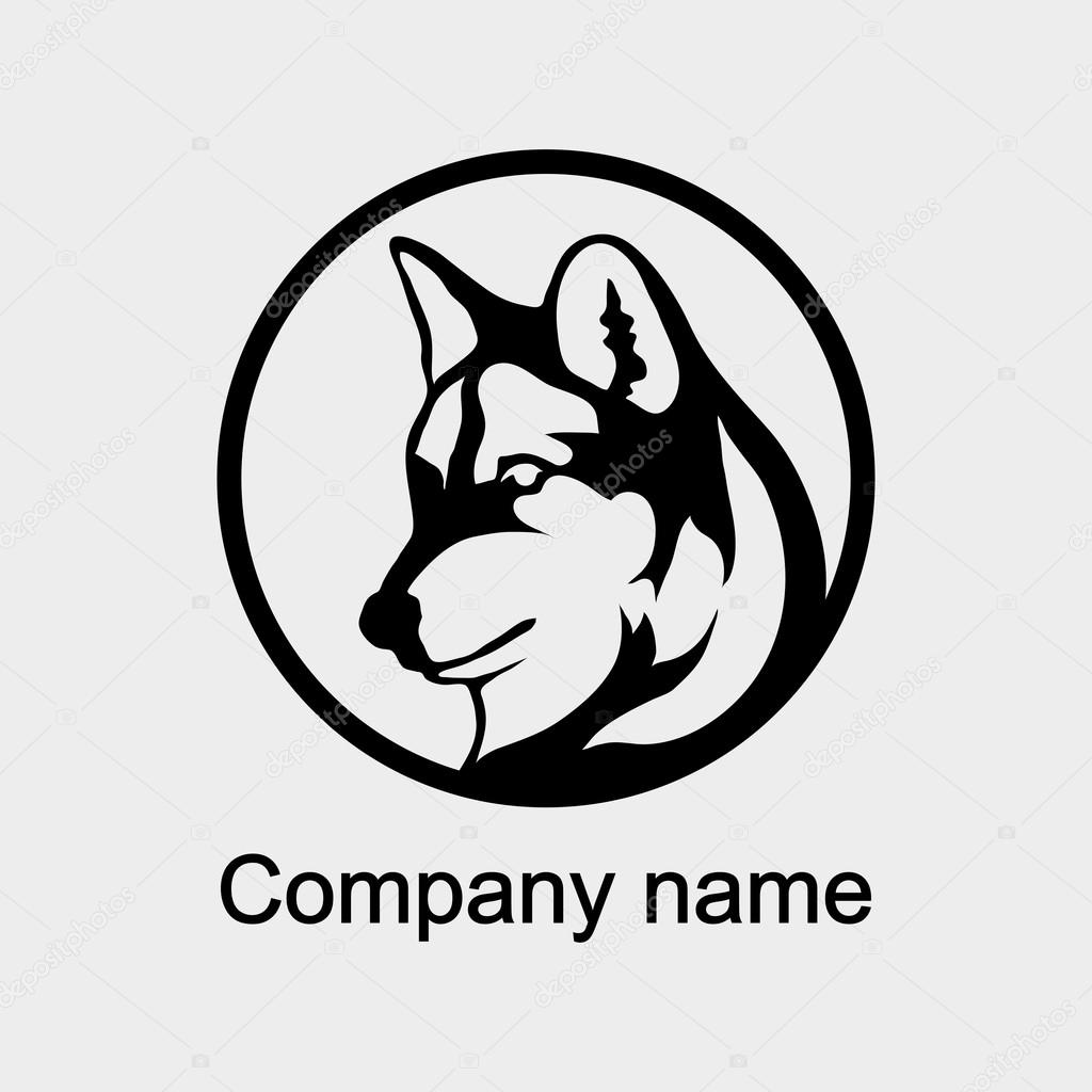 Wolf logo with place for company name,vector illustration
