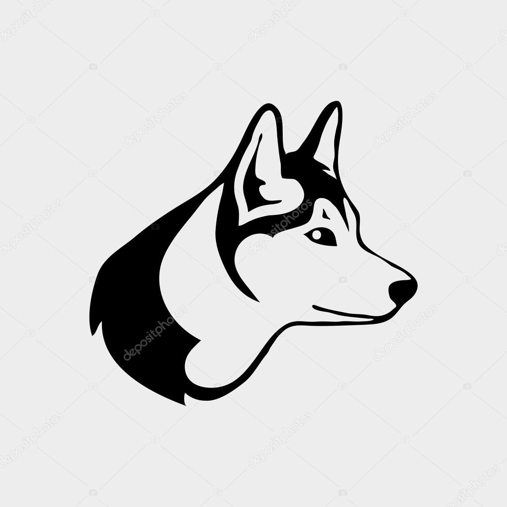 Logo with head of a wolf , vector illustration