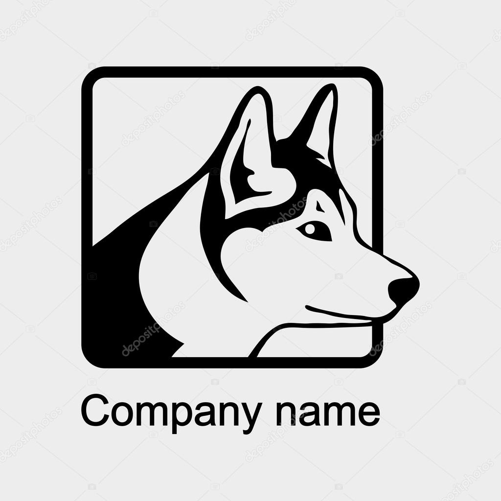 Wolf logo with place for company name,vector illustration