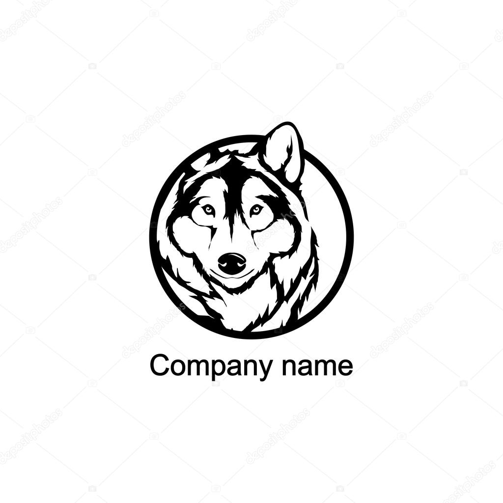 Wolf logo with place for company name