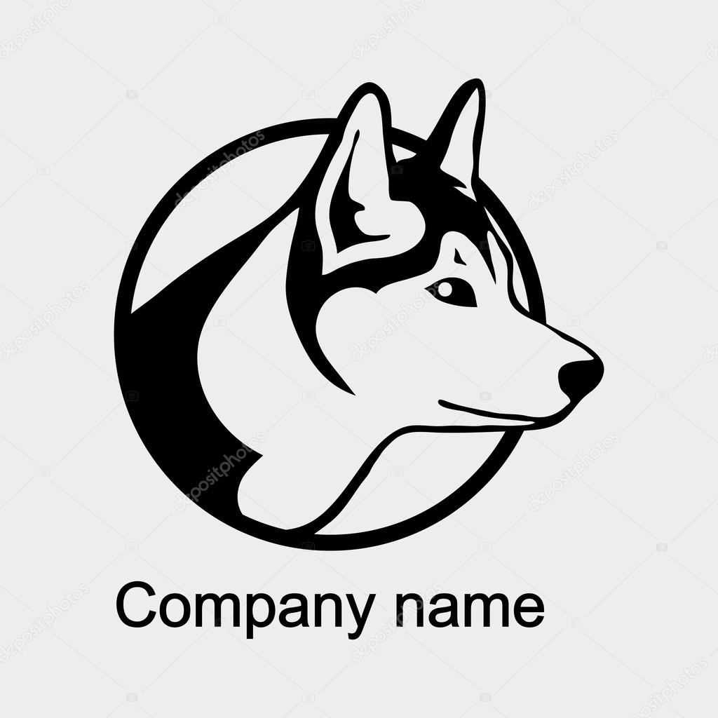 Wolf logo with place for company name,vector illustration