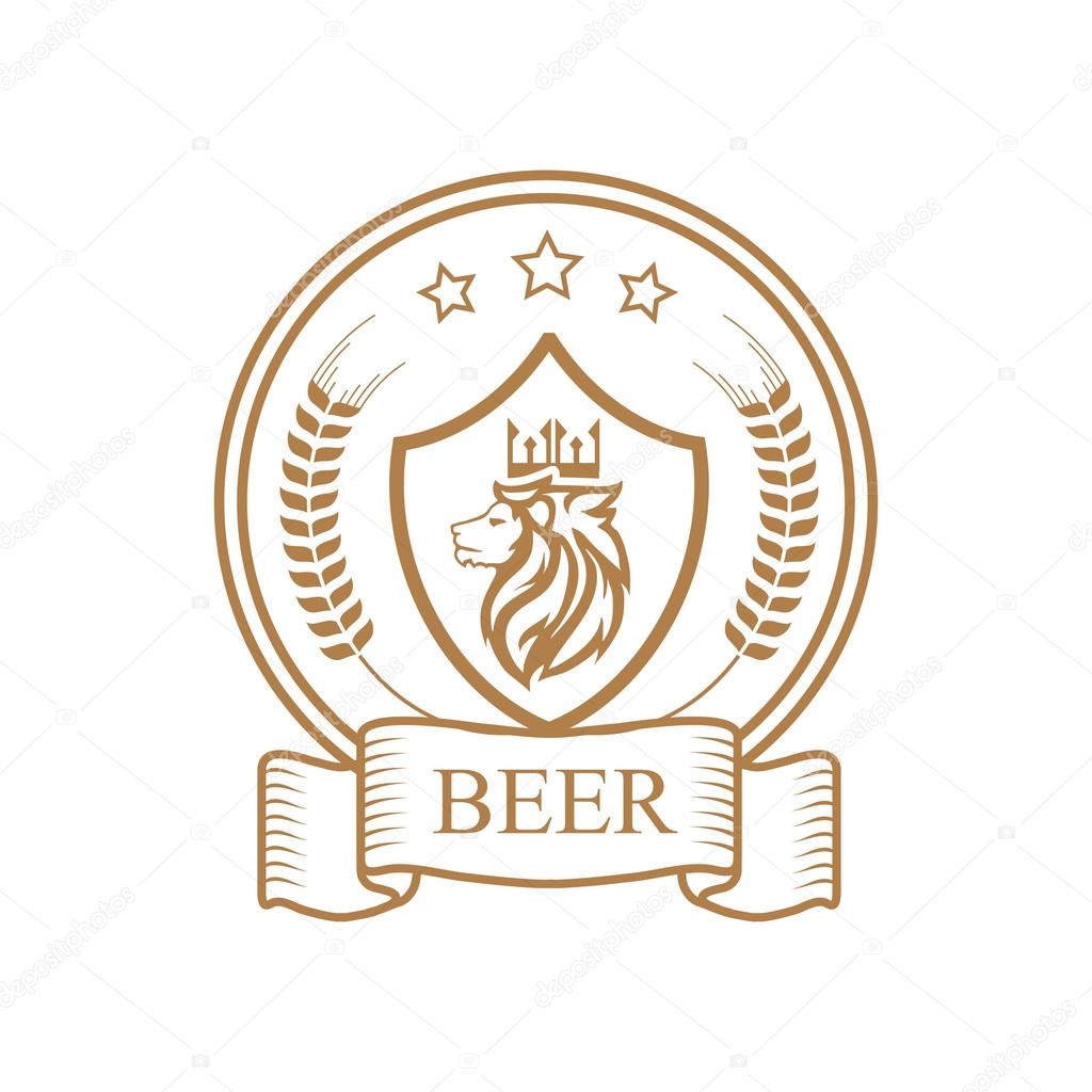 Lion logo for beer ,vector illustration