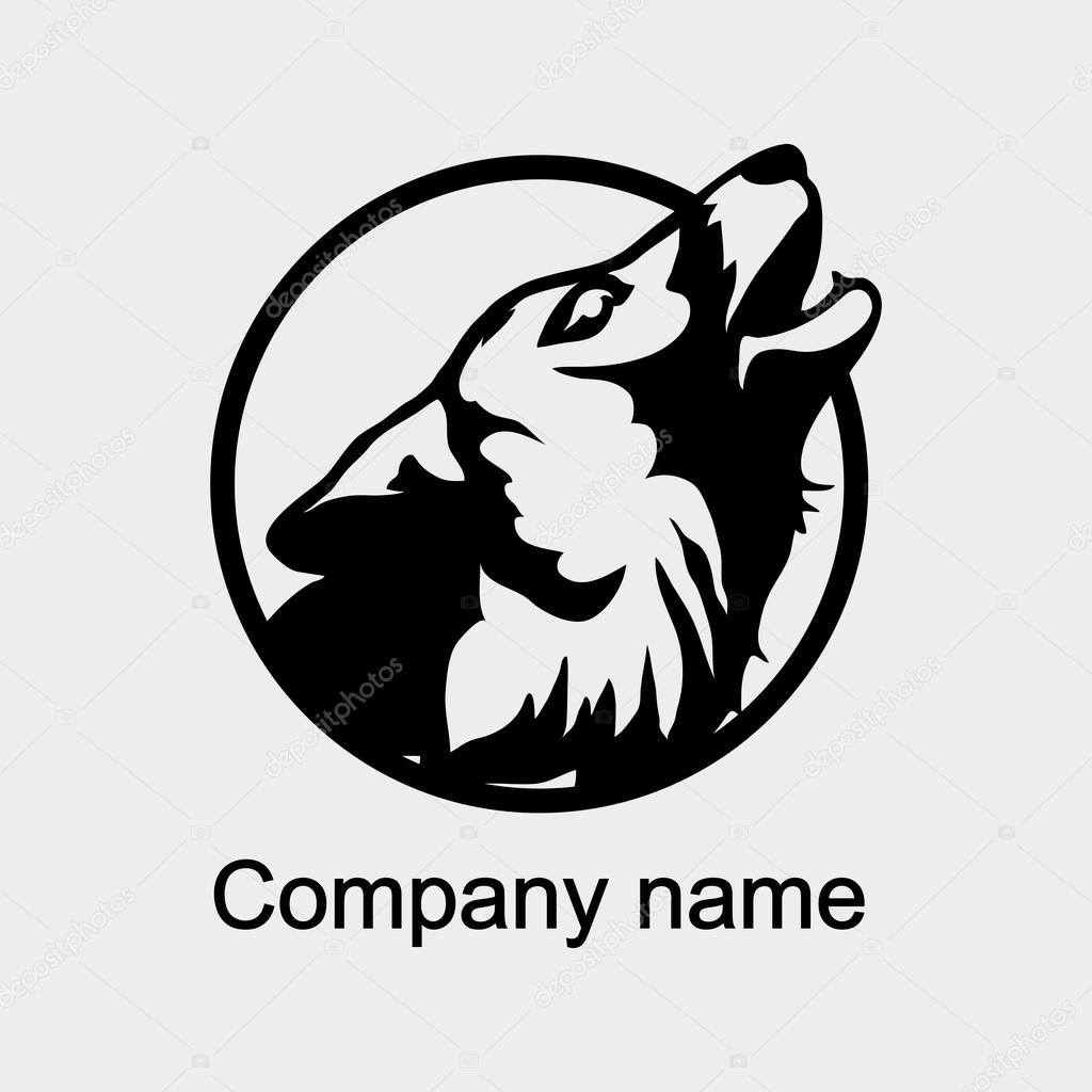 Wolf logo with place for company name,vector illustration