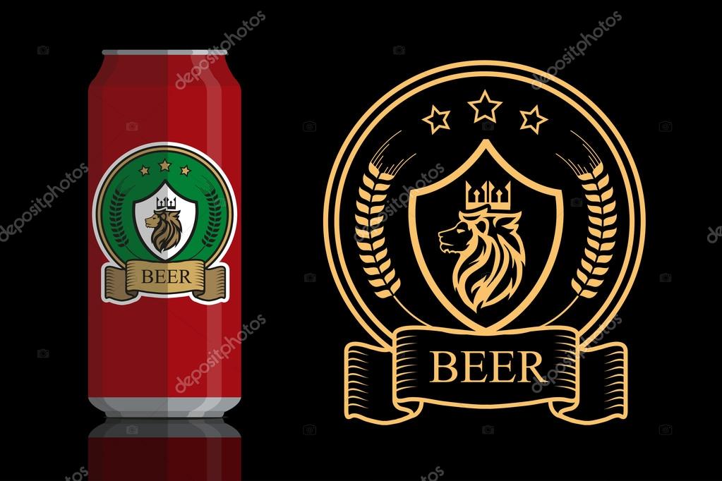 Lion logo for beer ,vector illustration