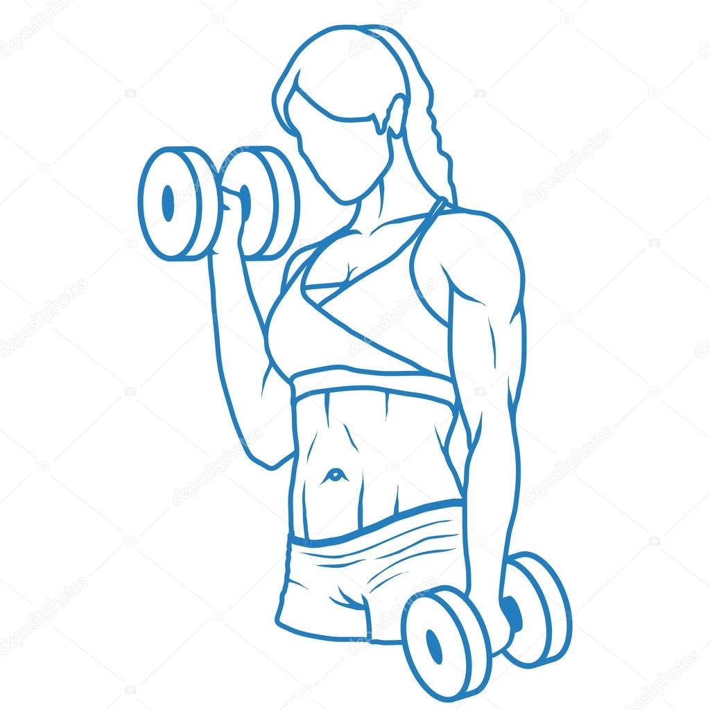 fitness woman with dumbbells