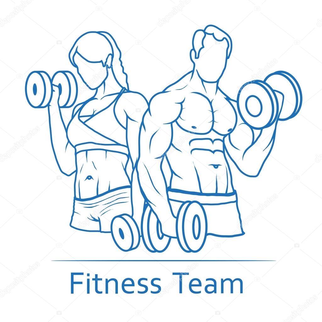 Fitness team icon on white background
