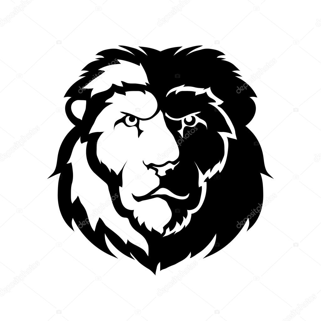 Black and white lion logo