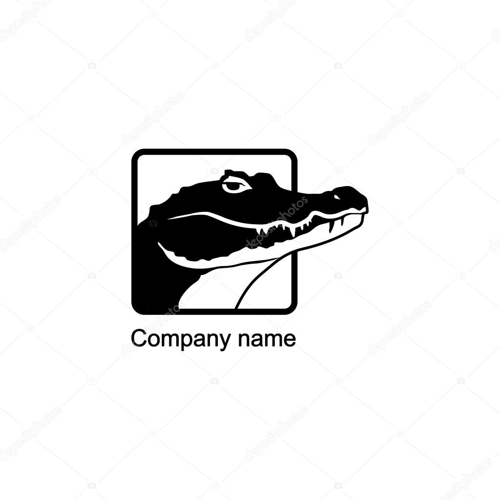 Crocodile logo with place for company name,vector illustration