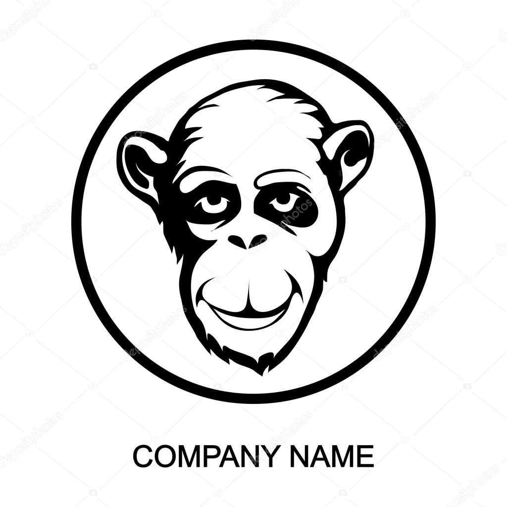 Обезьяна логотип с местом для название компании — Векторное изображение ...