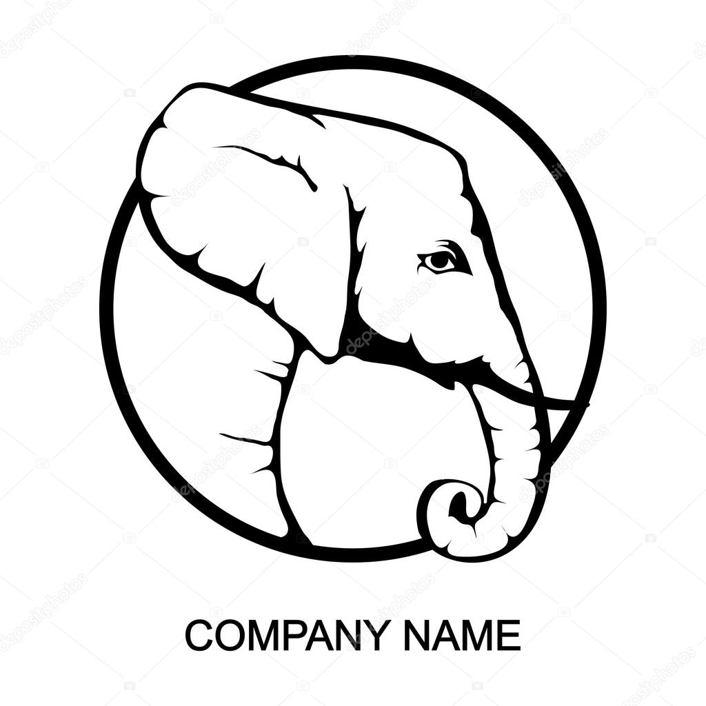 Elephant logo with place for company name