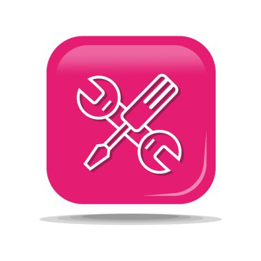 Düz tornavida ve İngiliz anahtarı simgesi