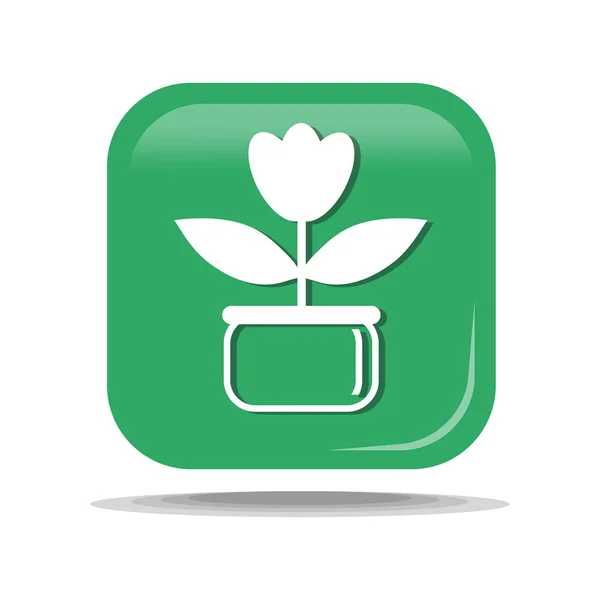 Icona piatta del vaso da fiori — Vettoriale Stock
