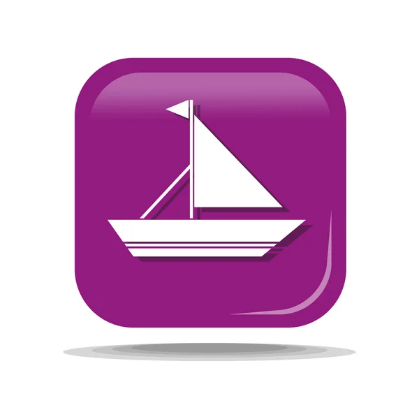 Icône plate de yacht à voile — Image vectorielle