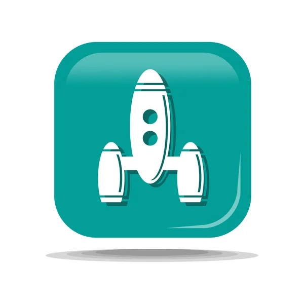 Flat Icon of space rocket — Stock Vector