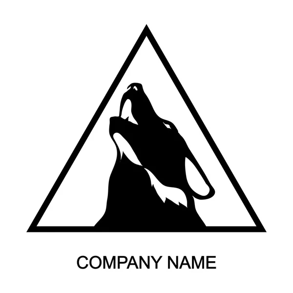 Логотип вовка з місцем для назви компанії — стоковий вектор