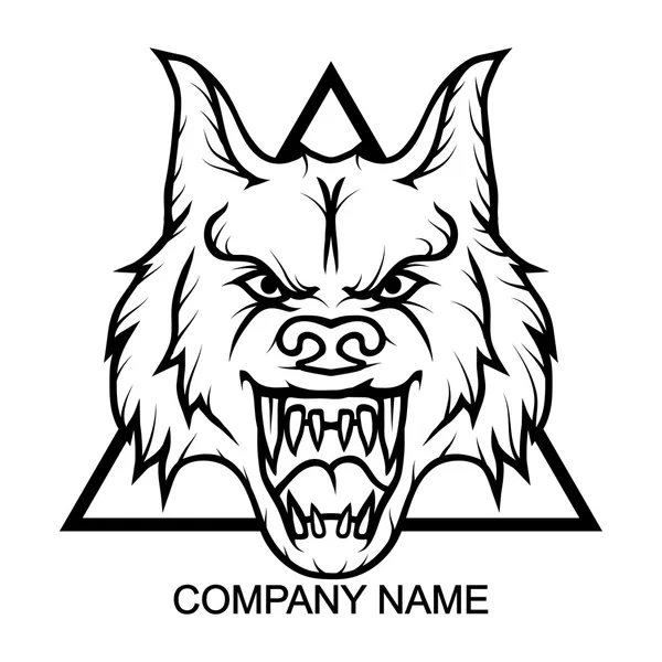 Logotipo de lobo com lugar para o nome da empresa — Vetor de Stock