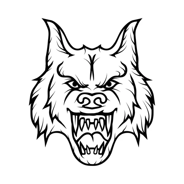 Dühös wolf logó — Stock Vector
